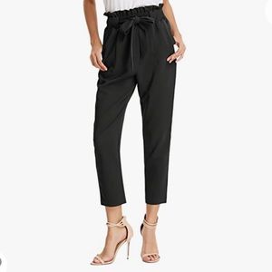 Grace Karin Cropped Paper Bag Waist Pants